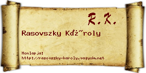 Rasovszky Károly névjegykártya