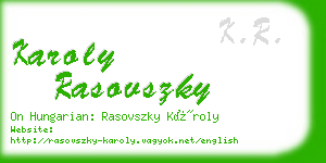 karoly rasovszky business card